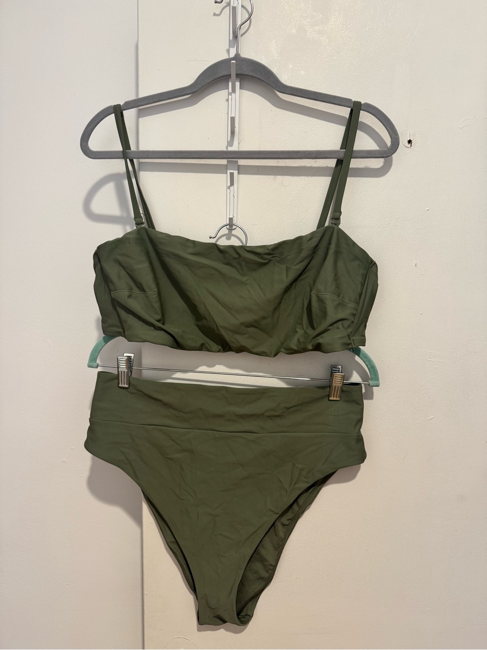 aerie High-Waisted Bikini Bottoms in Olive